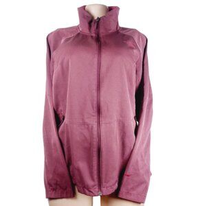 The North Face Women's Maroon Windwall Mock Neck Full-Zip Basic Jacket Size XL